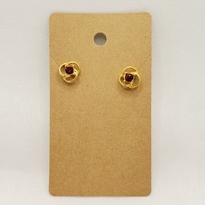 💎 6/$12 Flower Earrings | Gold/Red